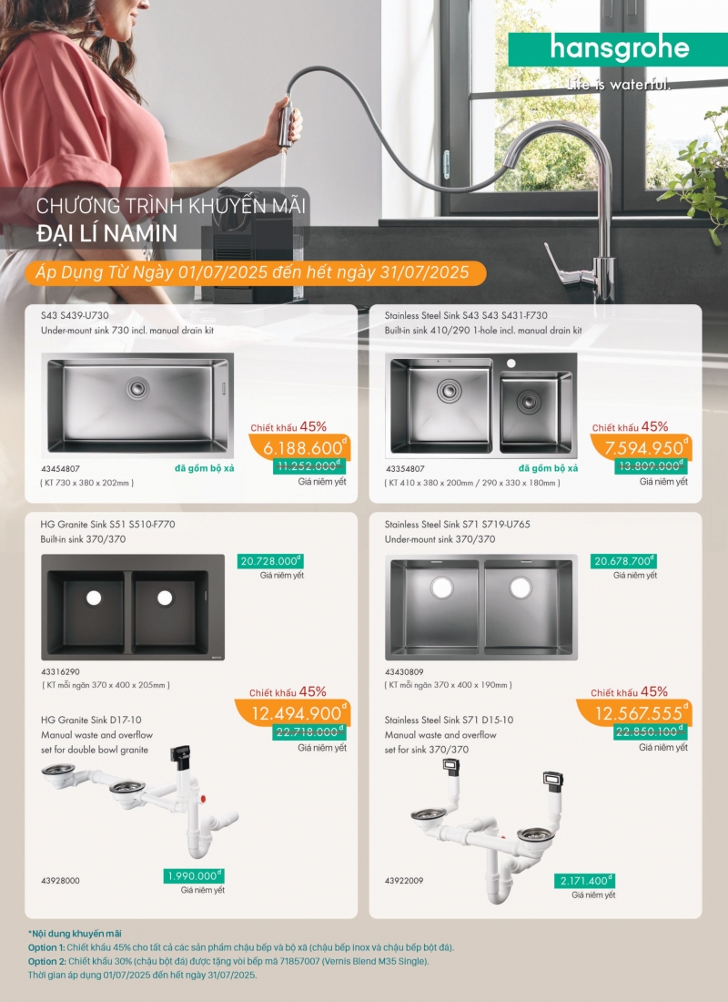 chuong trinh khuyen mai chau bep hansgrohe thang 7 2025
